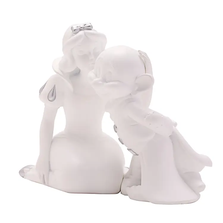DISNEY - "White&Silver" - Królewna Śnieżka i Dopey - Bank pieniędzy - 17 cm