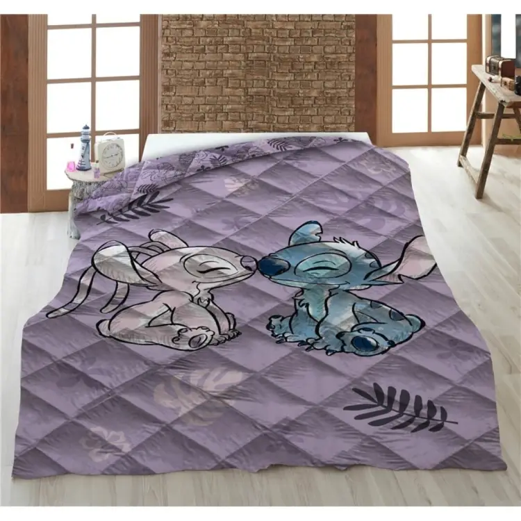 DISNEY - Stitch & Angel - Poszewka na kołdrę 140x200cm
