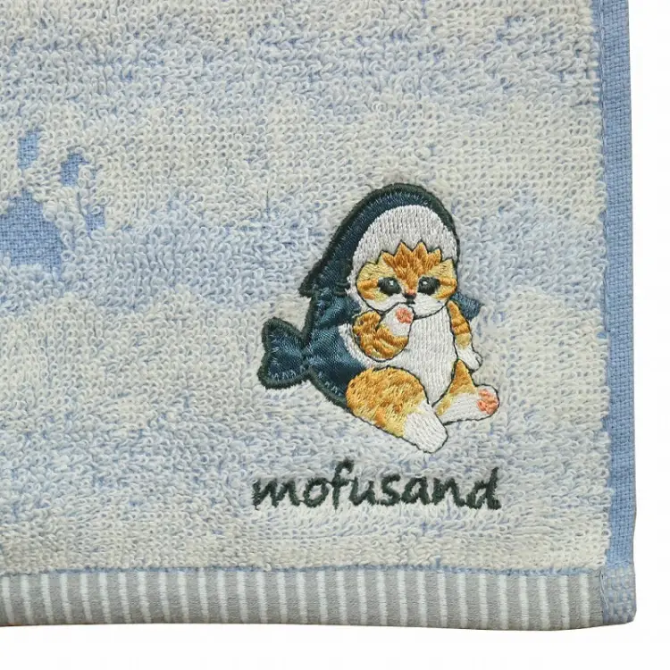 MOFUSAND - Kitten-Nyan Blue Paw Print - Mini ręcznik 25x25cm