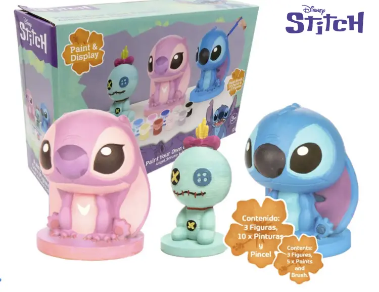 STITCH & ANGEL & SCRUMP - Zestaw 3 figurek do pomalowania