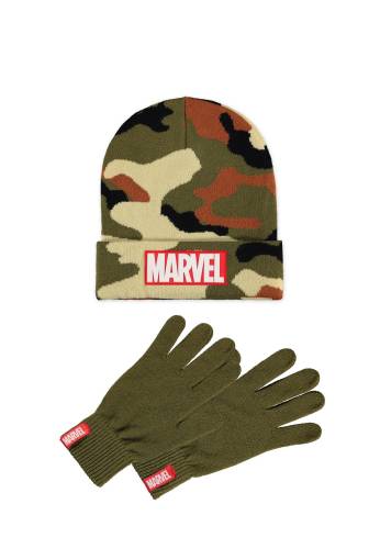 MARVEL - Logo - Zestaw upominkowy czapka i rękawiczki