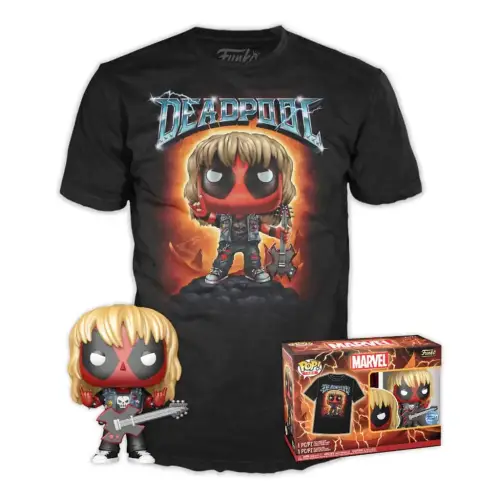 Funko POP! & Tee: Deadpool metallic - Heavy Metal - L