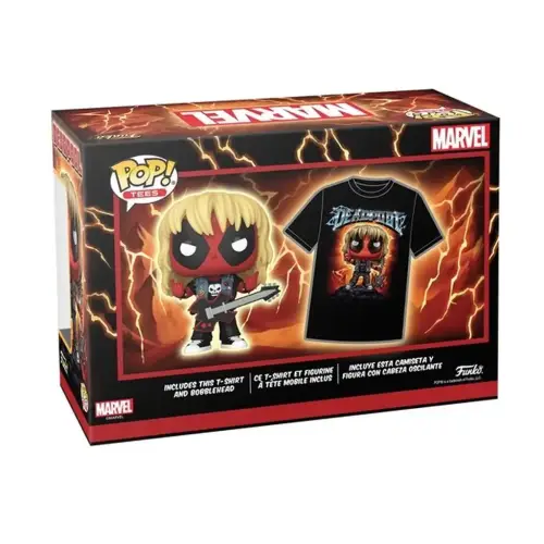 Funko POP! & Tee: Deadpool metallic - Heavy Metal - L