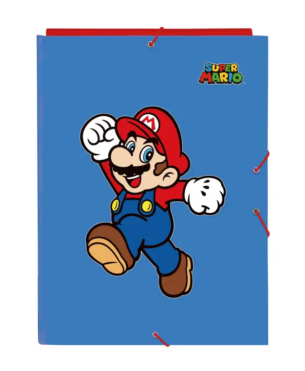 SUPER MARIO - Segregator A4 Premium z klapkami i gumką