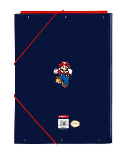 SUPER MARIO - Segregator A4 Premium z klapkami i gumką