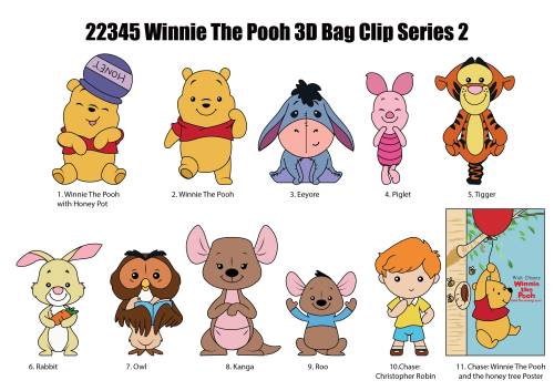 Monogram - WINNIE THE POOH - Series 2 - 3D Foam Bag Clip (Display 24 Pcs)