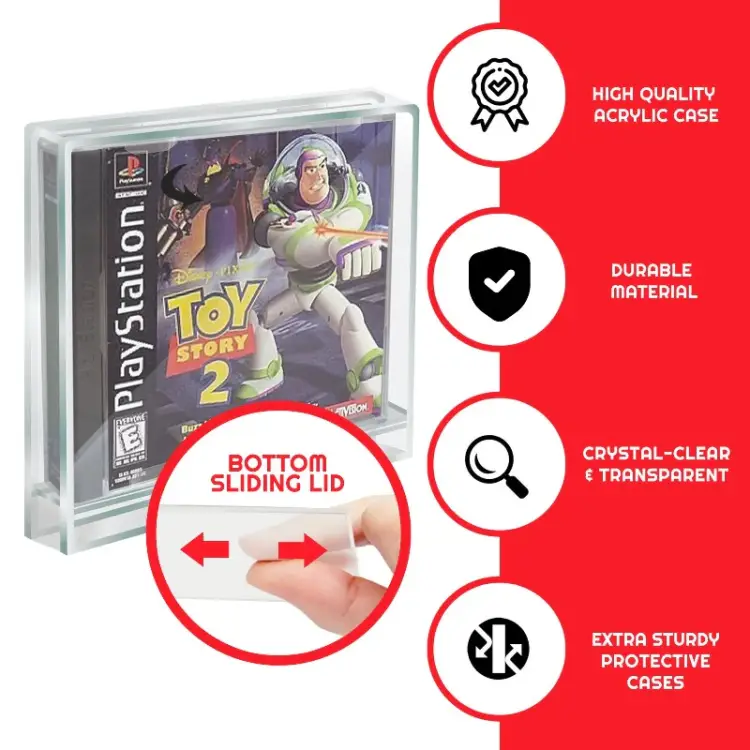 Evoretro - EVORETRO - PREMIUM Acrylic Case for PlayStation 1/Single CD pack of 2