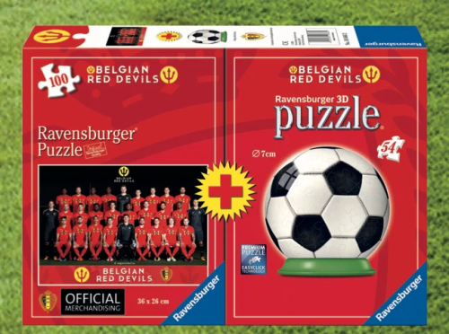 Ravensburger - BELGIAN RED DEVILS 2018 - Bi-Pack Puzzle 100p + Puzzle 3D