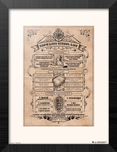 GB Eye - HARRY POTTER - Hogwarts School List - Collector Print '30x40cm'