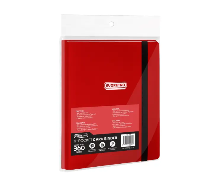 Evoretro - EVORETRO - Regular Card Binder 9 pocket for 360 cards w/ elastic Red