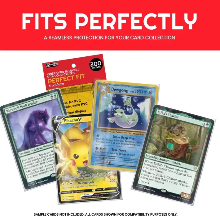 Evoretro - EVORETRO - Sleeves Perfect Fit for Pokemon / Lorcana / MTG Cards