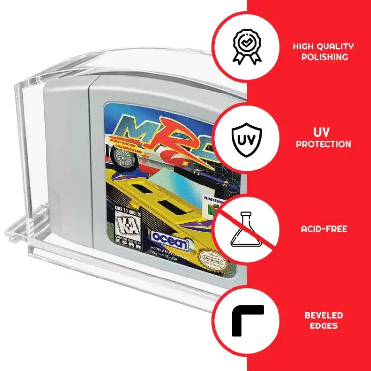 Evoretro - EVORETRO - PREMIUM Acrylic Case for N64 Cartridge pack of 2