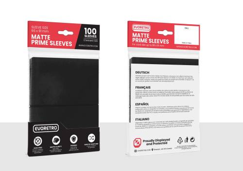 Evoretro - EVORETRO - Matte Card Sleeve Standard Size 66x91mm black 100-Pack
