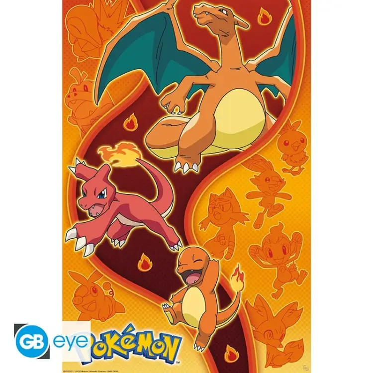 GB Eye - POKEMON - Fire type - Poster 91x61cm