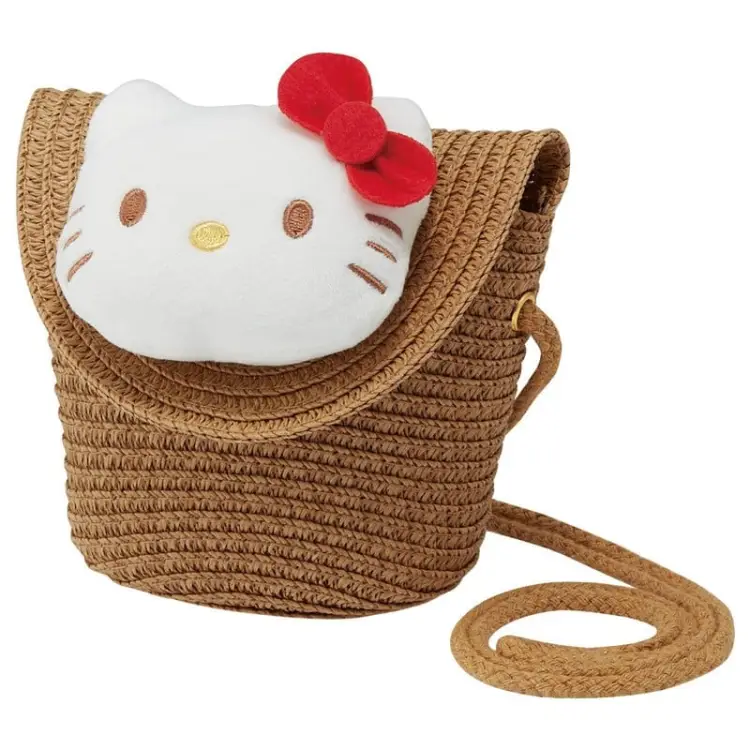 Benelic - HELLO KITTY - Hello Kitty - Straw crossbody bag 13.8x11.5cm