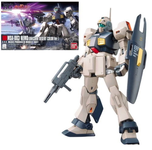 Bandai Model Kit - GUNDAM - 1/144 HGUC MSA-003 NEMO ( Unicorn Desert Color ) - Model Kit