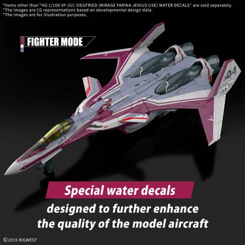 Bandai Model Kit - MACROSS - HG 1/100 VF-31C Siegfried (Farina Jenius) Decals - Model Kit