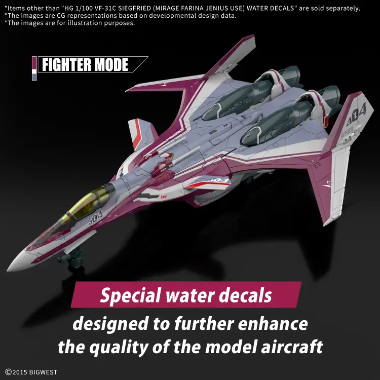 Bandai Model Kit - MACROSS - HG 1/100 VF-31C Siegfried (Farina Jenius) Decals - Model Kit