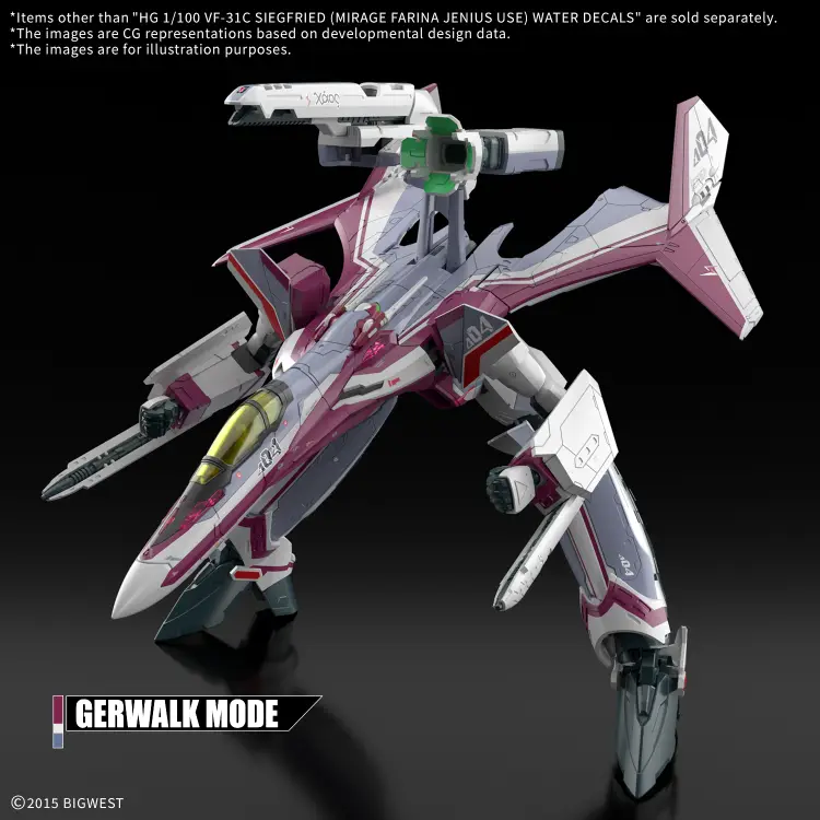 Bandai Model Kit - MACROSS - HG 1/100 VF-31C Siegfried (Farina Jenius) Decals - Model Kit