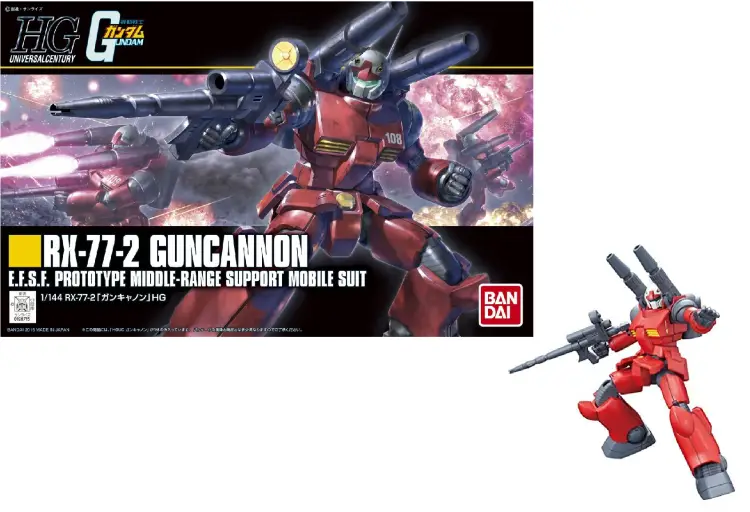 Bandai Model Kit - GUNDAM - Model Kit - High Grade - RX-77-2 Guncannon - 1/144