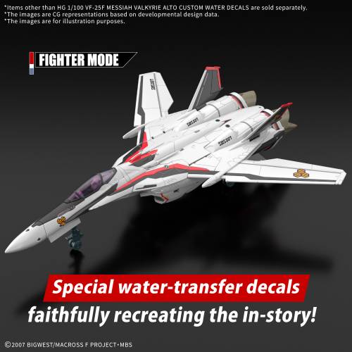 Bandai Model Kit - MACROSS - HG 1/100 VF-25F Messiah Valkyrie Water Decals - Model Kit