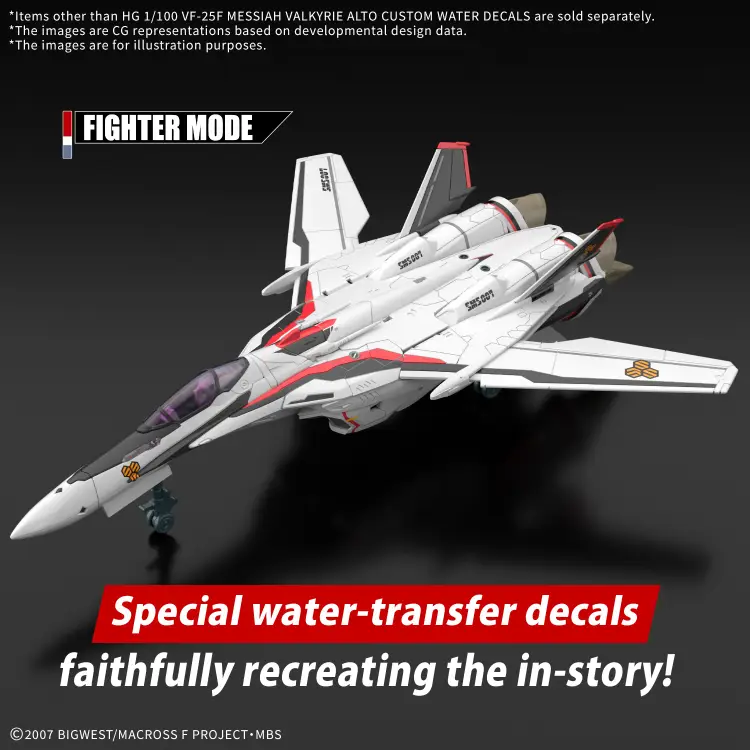 Bandai Model Kit - MACROSS - HG 1/100 VF-25F Messiah Valkyrie Water Decals - Model Kit