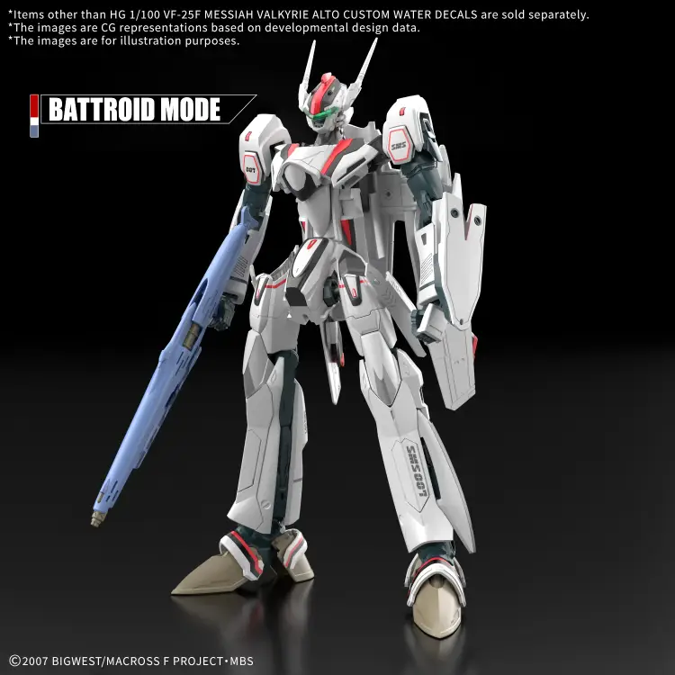 Bandai Model Kit - MACROSS - HG 1/100 VF-25F Messiah Valkyrie Water Decals - Model Kit