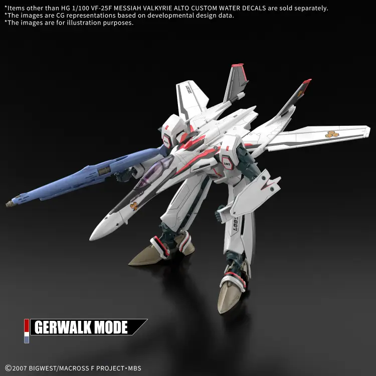 Bandai Model Kit - MACROSS - HG 1/100 VF-25F Messiah Valkyrie Water Decals - Model Kit