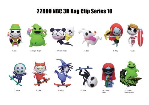 Monogram - NBX - Series 10 - 3D Foam Bag Clip (Display 24 Pcs)