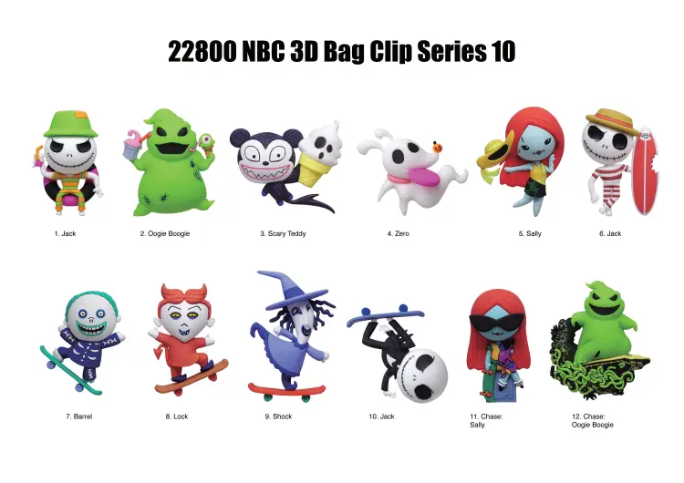 Monogram - NBX - Series 10 - 3D Foam Bag Clip (Display 24 Pcs)