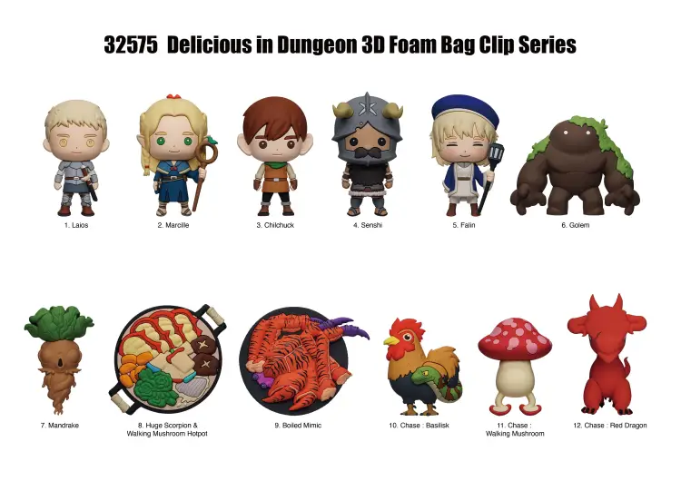 Monogram - DELICIOUS IN DUNGEON - Series 1 - 3D Foam Bag Clip (Display 24 Pcs)