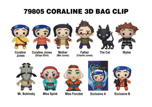 Monogram - CORALINE - Series 1 - 3D Foam Bag Clip (Display 24 Pcs)