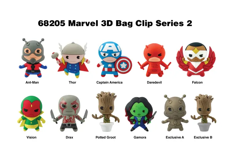 Monogram - MARVEL - Series 2 - 3D Foam Bag Clip (Display 24 Pcs)