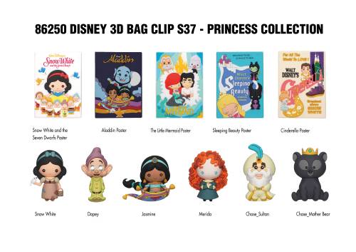 Monogram - DISNEY PRINCESS - Series 37 - 3D Foam Bag Clip (Display 24 Pcs)