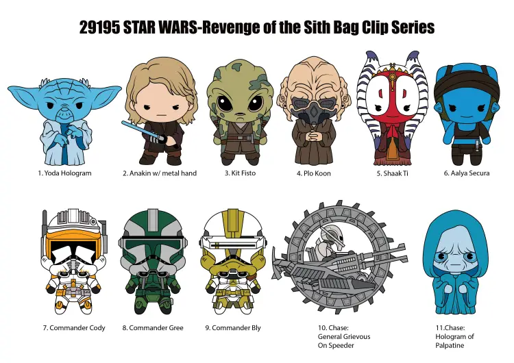 Monogram - STAR WARS 3 - Series 1 - 3D Foam Bag Clip (Display 24 Pcs)