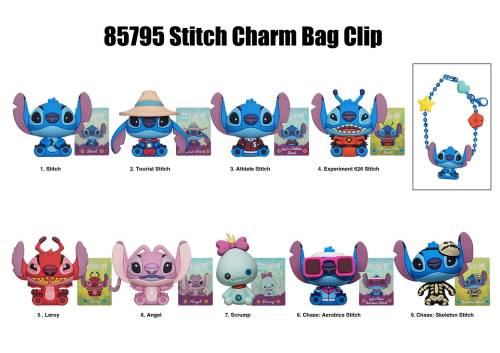 Monogram - DISNEY - Stitch - Charm Bag Clip (Display 24 Pcs)
