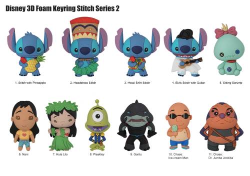 Monogram - DISNEY - Lilo & Stitch - 3D Foam Bag Clip (Display 24 Pcs)
