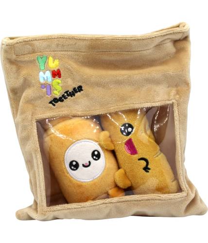 Joy Toy - YUMMIES - Bratwurst & Mustard - 2 plush 15cm in plush bag 21x21cm