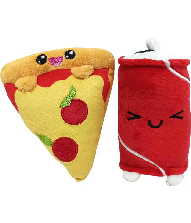 Joy Toy - YUMMIES - Pizza & Cola - 2 plush 15cm in plush bag 21x21cm