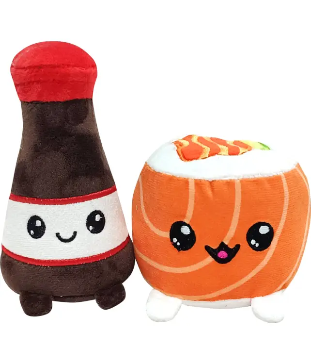 Joy Toy - YUMMIES - Uramaki & Soya - 2 plush 15cm in plush take away bag 21x21cm