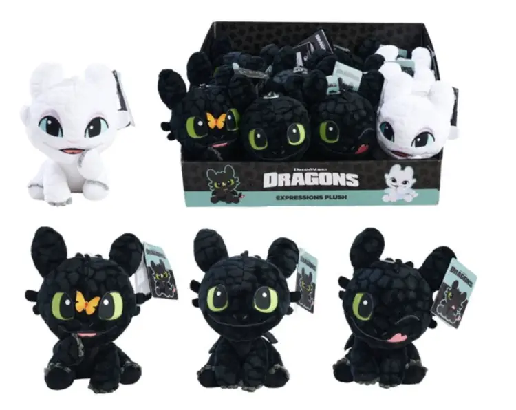 Simba Toys - HOW TO TRAIN A DRAGON  - Display of 12 Plushs 18cm - 4 Models