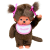 Bandai Red - MONCHHICHI - Girl Pink & White Bib - Plush 20cm