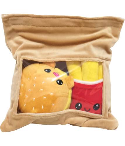 Joy Toy - YUMMIES - Burger & French fries - 2 plush 15cm in plush bag 21x21cm