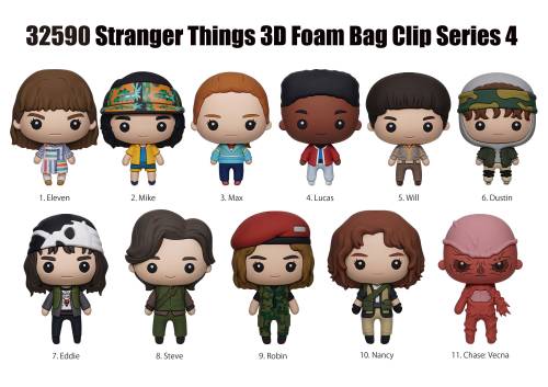 Monogram - STRANGER THINGS - Series 4 - 3D Foam Bag Clip (Display 24 Pcs)