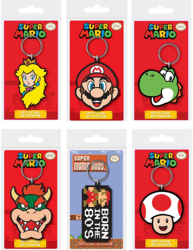 Pyramid - SUPER MARIO - Set of 12 Rubber Keychains - 6 Assortments