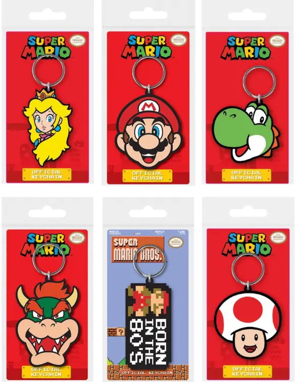 Pyramid - SUPER MARIO - Set of 12 Rubber Keychains - 6 Assortments
