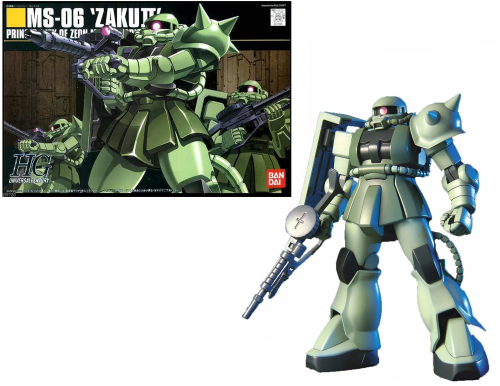 Bandai Model Kit - GUNDAM - HGUC 1/144 MS-06 Zaku II Mass Production - Model Kit