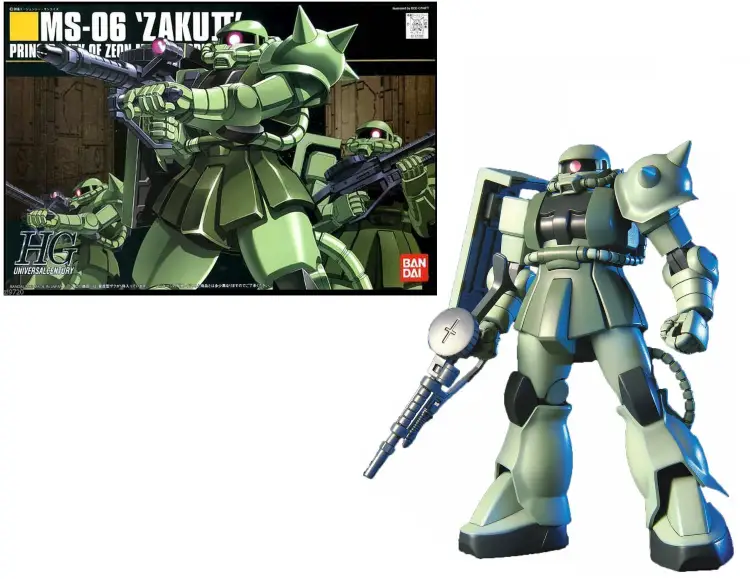 Bandai Model Kit - GUNDAM - HGUC 1/144 MS-06 Zaku II Mass Production - Model Kit