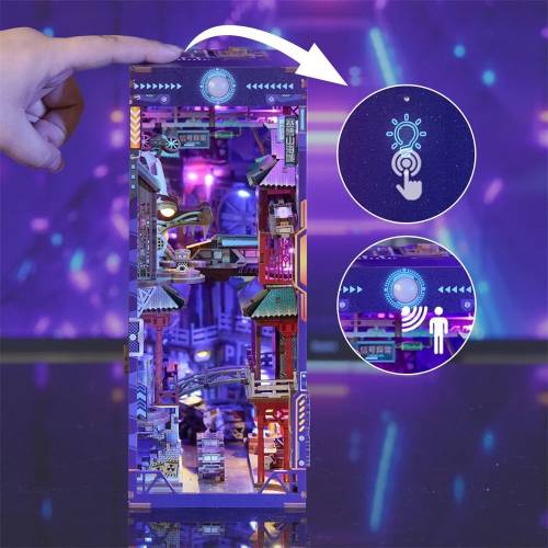 Tonecheer - BOOK NOOK KIT - DIY- Cyber City - 284pcs + LED Light
