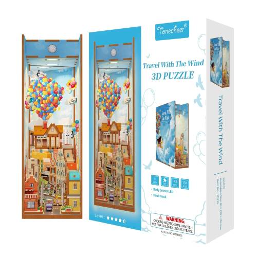 Tonecheer - BOOK NOOK KIT - DIY- Travel with the Wind - 143pcs + LED Light